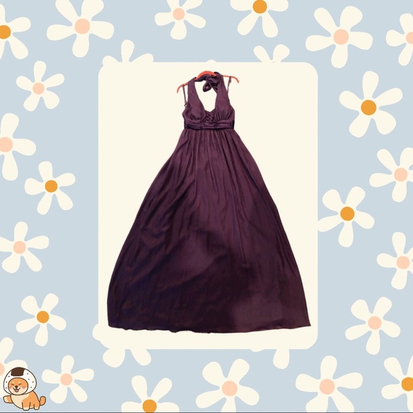BCBGeneration Formal Purple Halter Empire Maxi Dress - Picture 3 of 16
